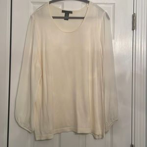 Grace sweater with chiffon sleeves 3X in a cream color excellent condition